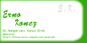 erno koncz business card
